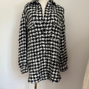 IRO Oversized Shacket black and white check